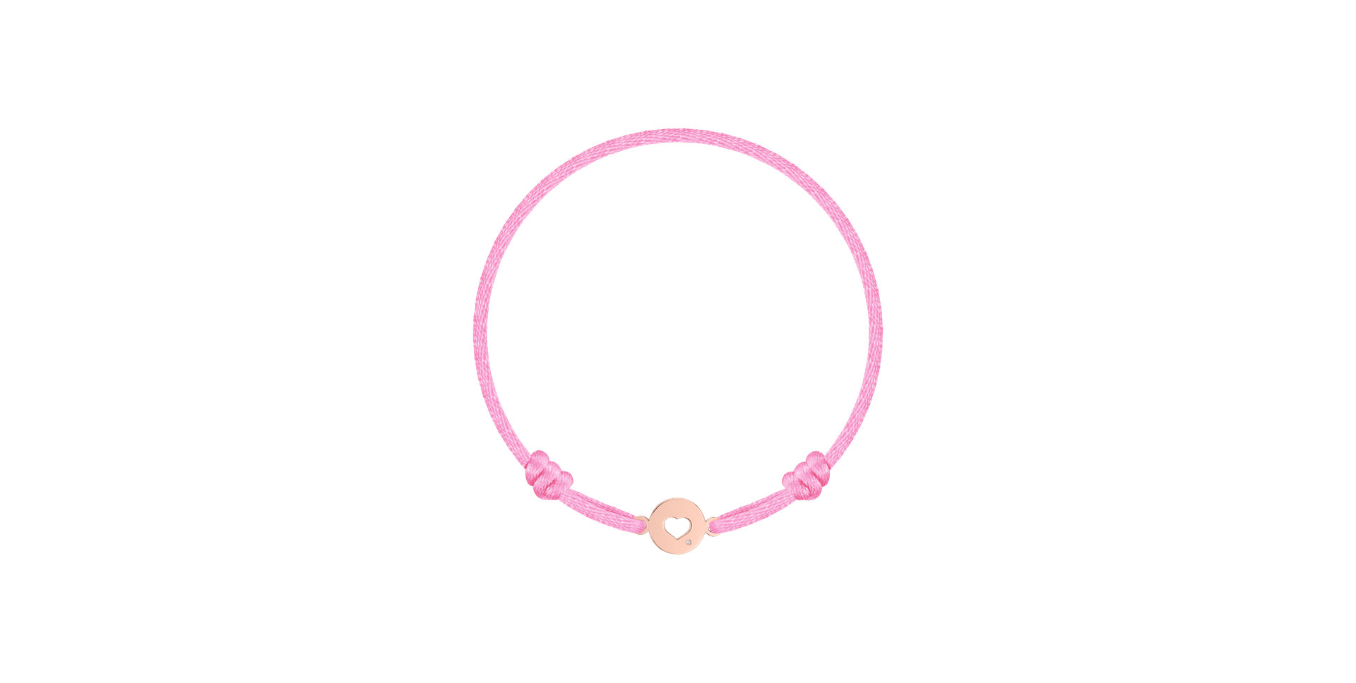 Detský diamantový náramok so šnúrkou Heart Circle