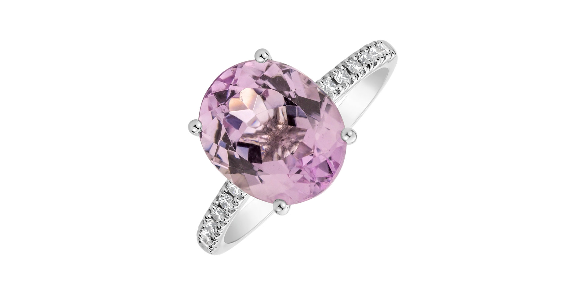 Prsteň s kunzitom a diamantmi Purple Glory