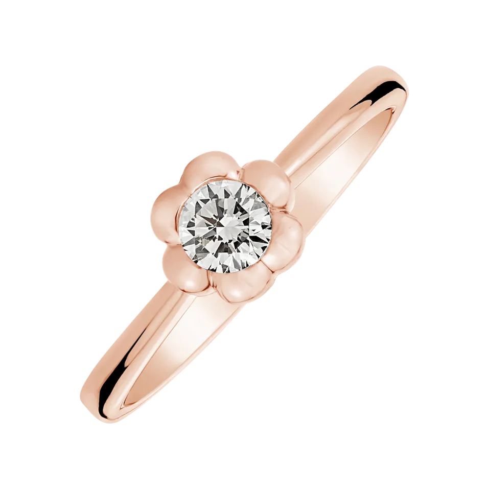 Prsteň s diamantom Blooming Love