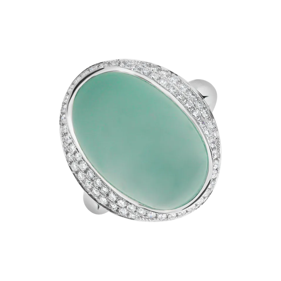 Prsteň s chalcedonom a diamantmi Blossom Gem