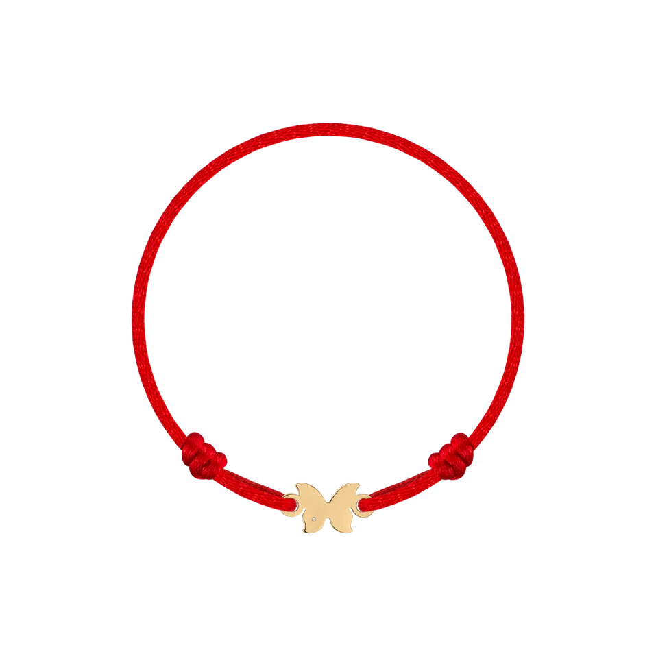 Detský diamantový náramok so šnúrkou Butterfly