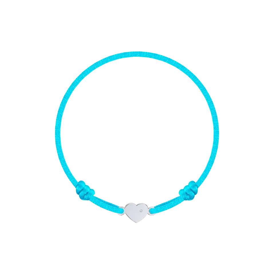 Detský diamantový náramok so šnúrkou Heart