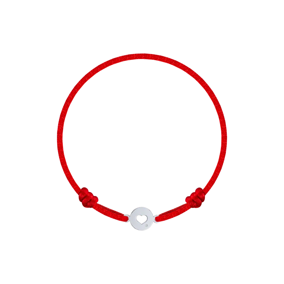 Detský diamantový náramok so šnúrkou Heart Circle