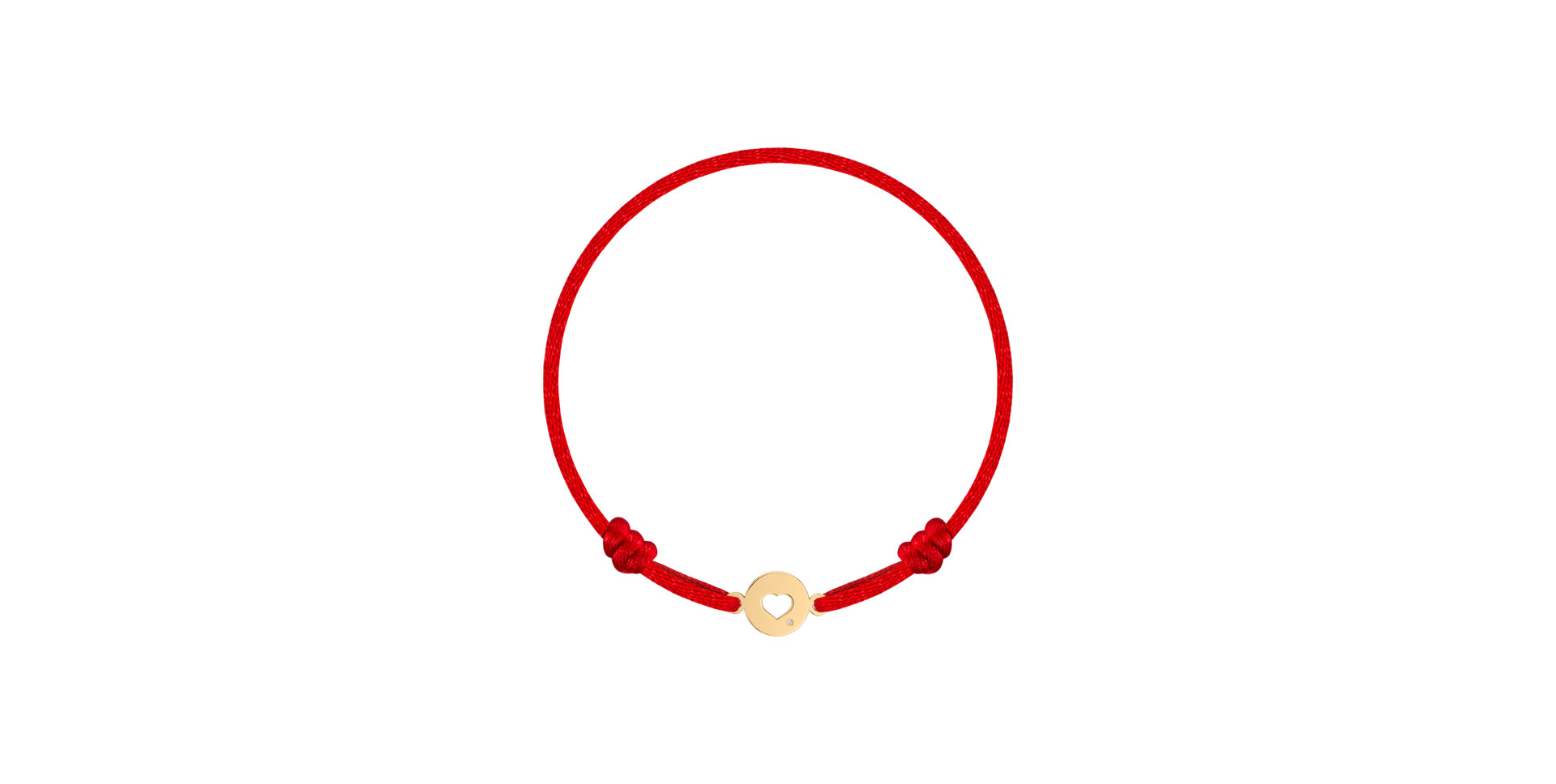 Detský diamantový náramok so šnúrkou Heart Circle