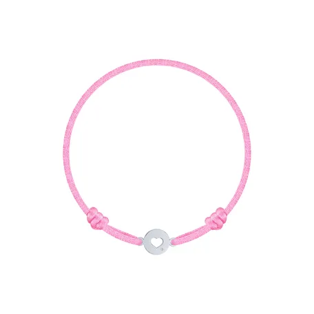 Detský diamantový náramok so šnúrkou Heart Circle