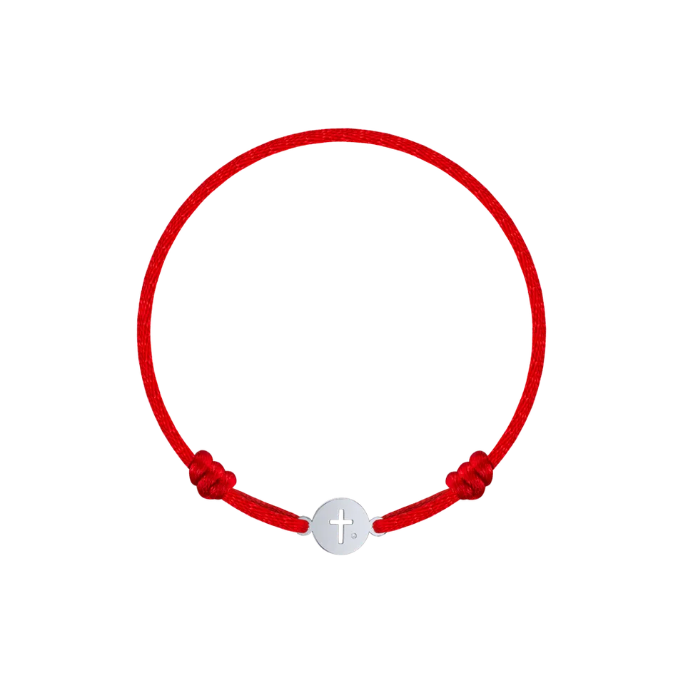 Detský diamantový náramok so šnúrkou Cross Circle