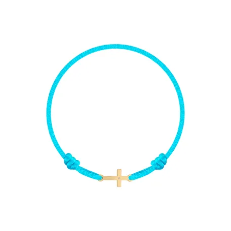 Detský diamantový náramok so šnúrkou Tiny Cross