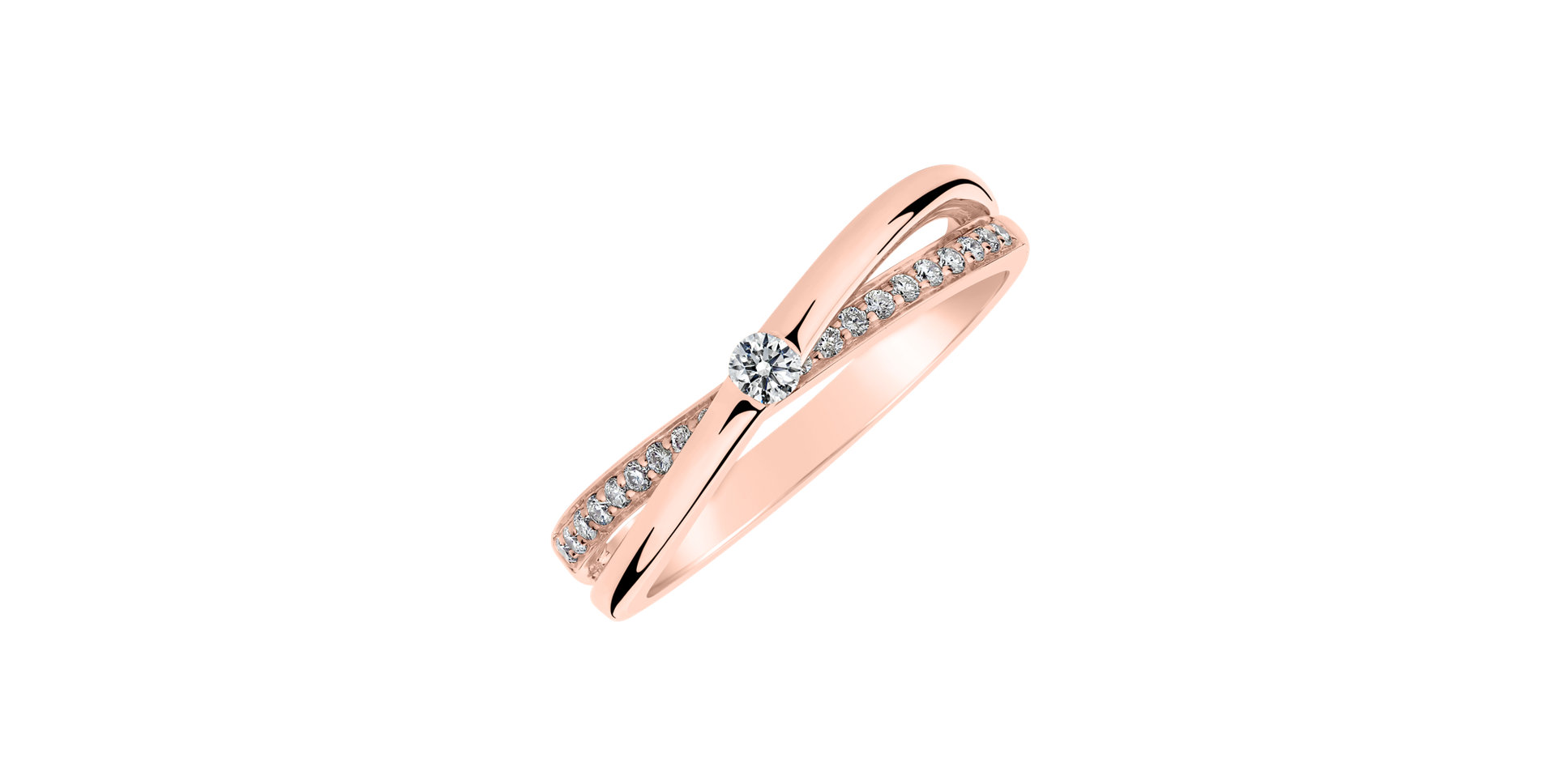 Prsteň s diamantmi Tender Twist