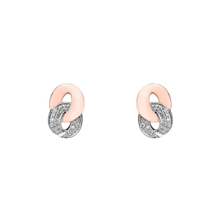 Náušnice s diamantmi Double Circle