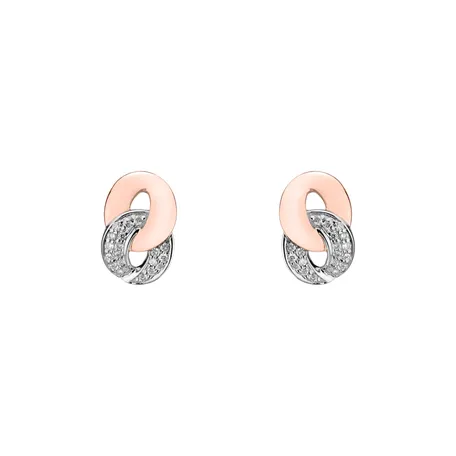 Náušnice s diamantmi Double Circle
