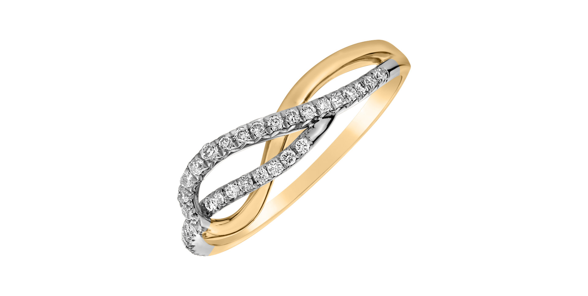 Prsteň s diamantmi Diamond Ripple