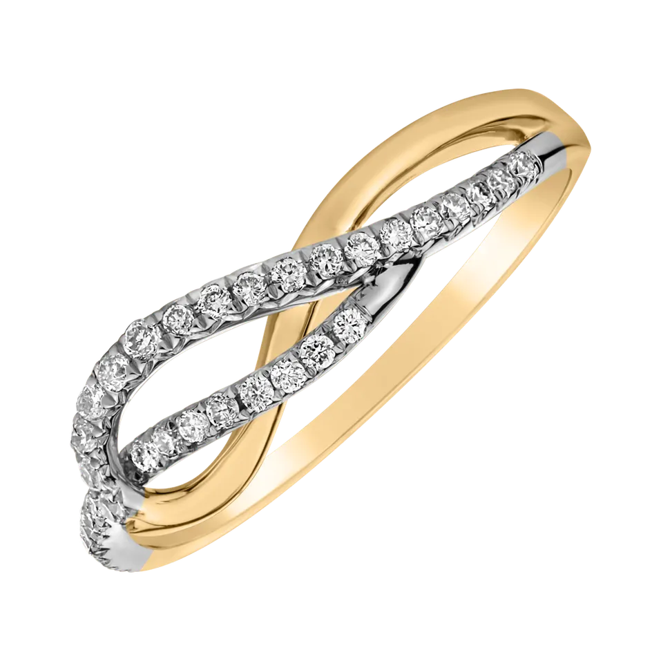 Prsteň s diamantmi Diamond Ripple