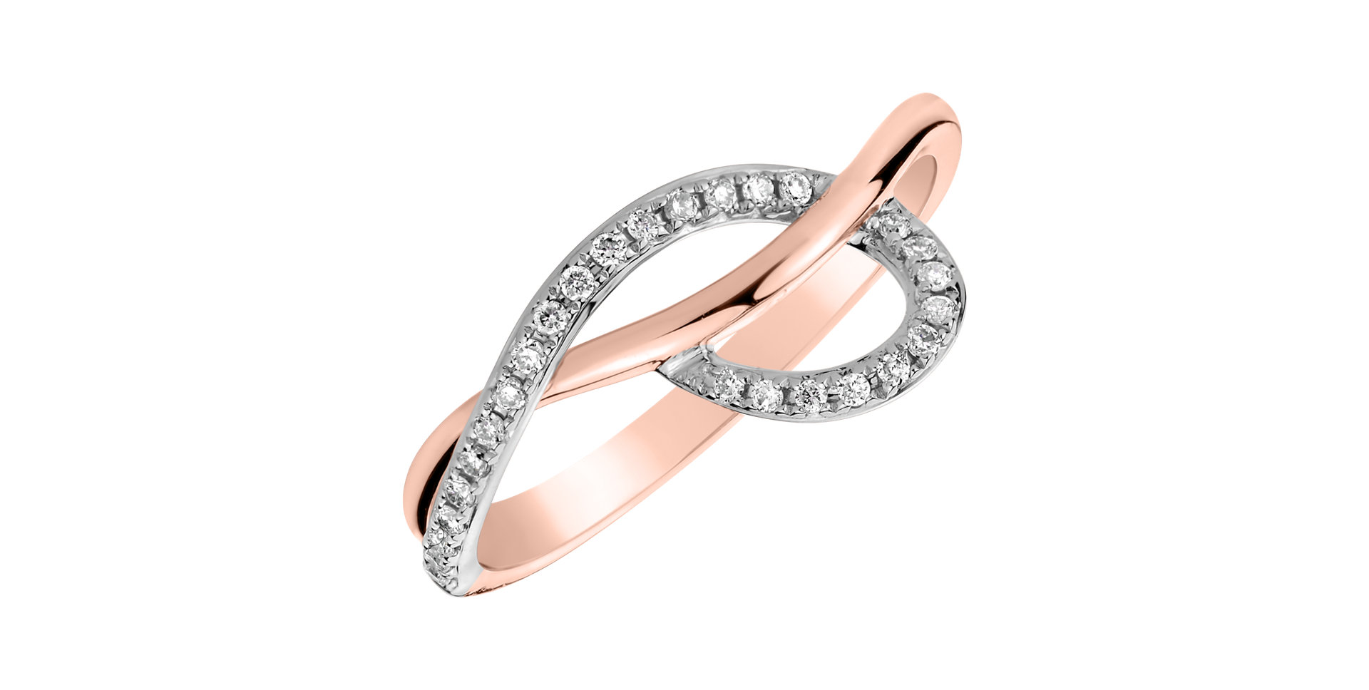 Prsteň s diamantmi Sparkling Twist