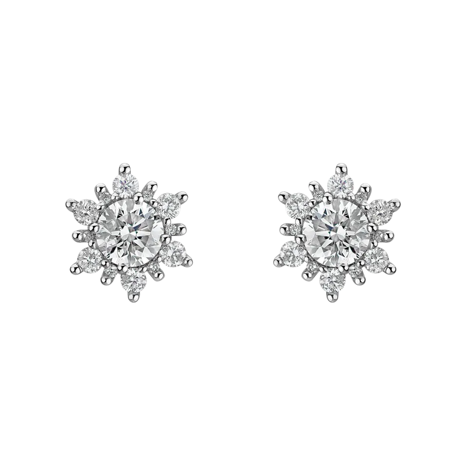Náušnice s diamantmi Snow Star
