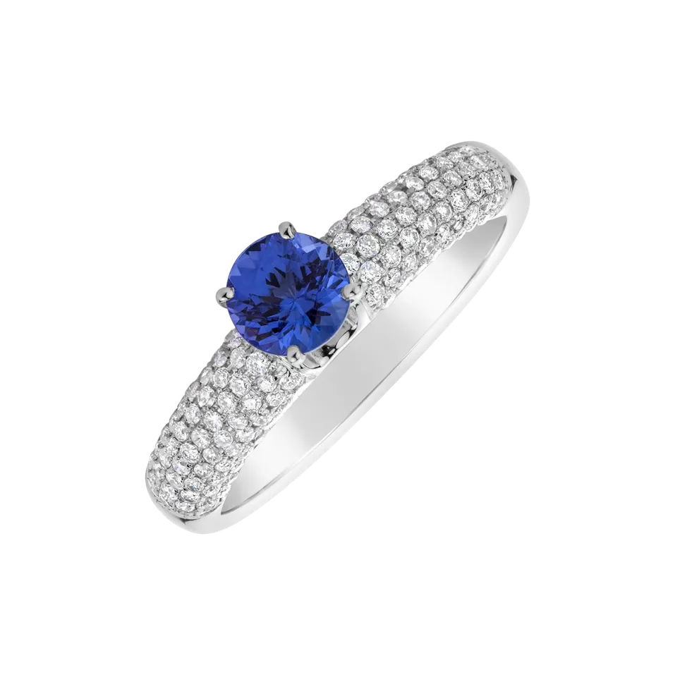 Prsteň s tanzanitom a diamantmi Royal Charm