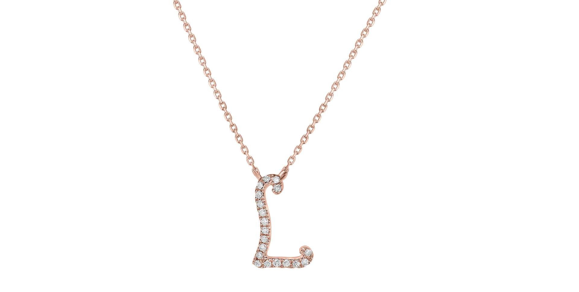 Náhrdelník s diamantmi Curly Glitter L