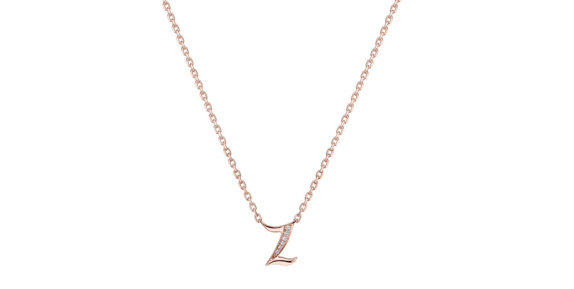Náhrdelník s diamantmi Curly Diamonds Z
