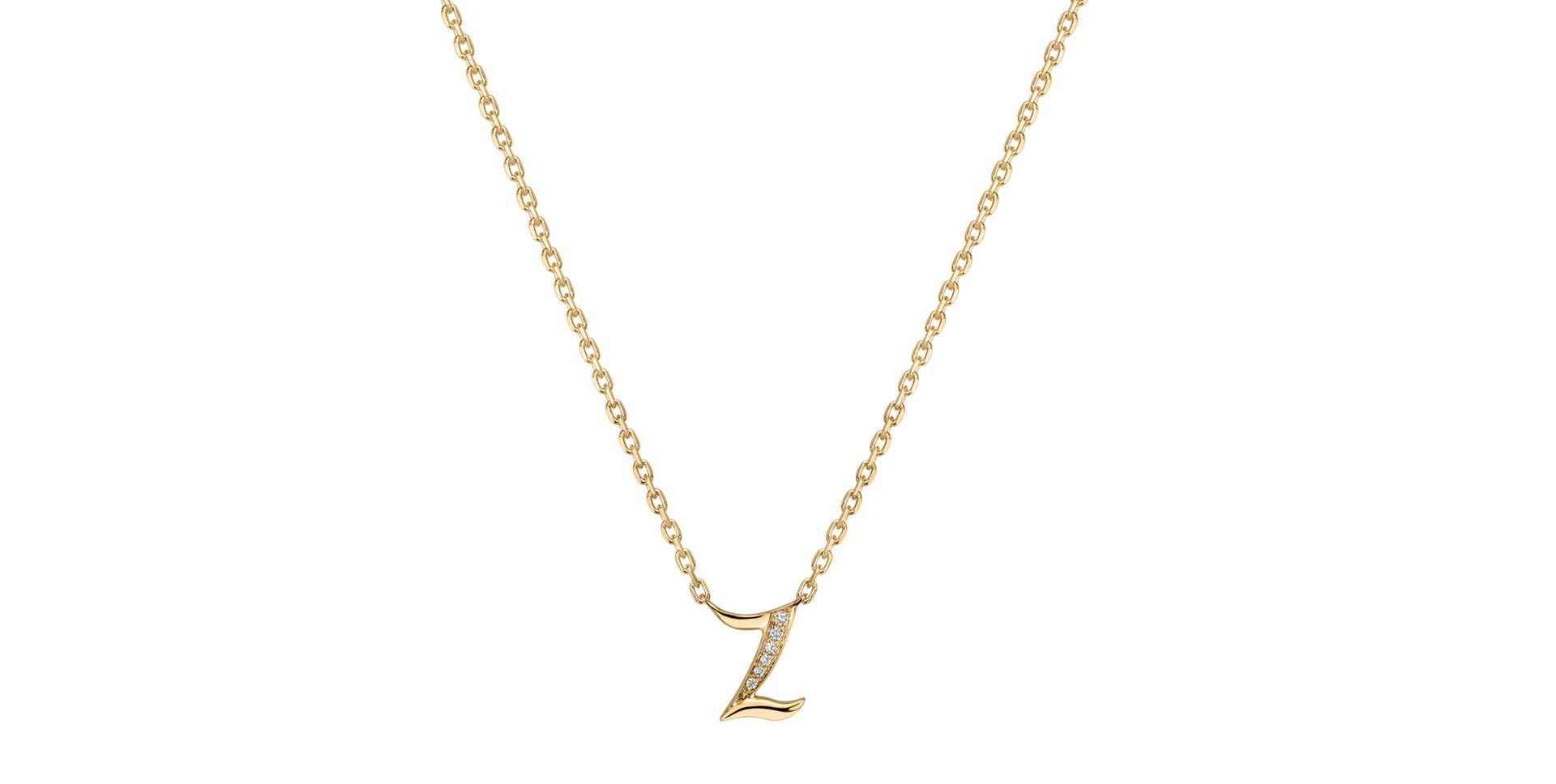 Náhrdelník s diamantmi Curly Diamonds Z