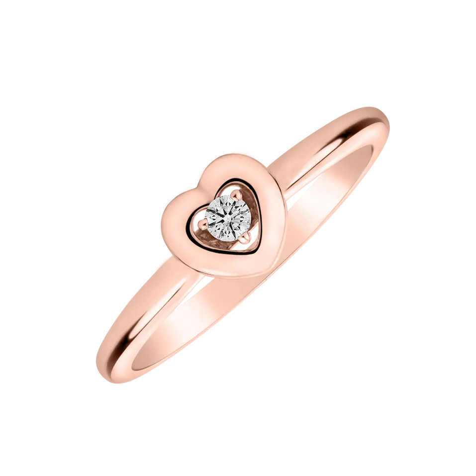 Prsteň s diamantom Tender Heart