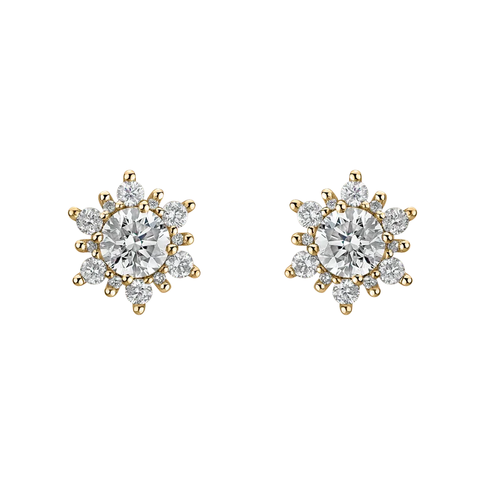 Náušnice s diamantmi Snow Star