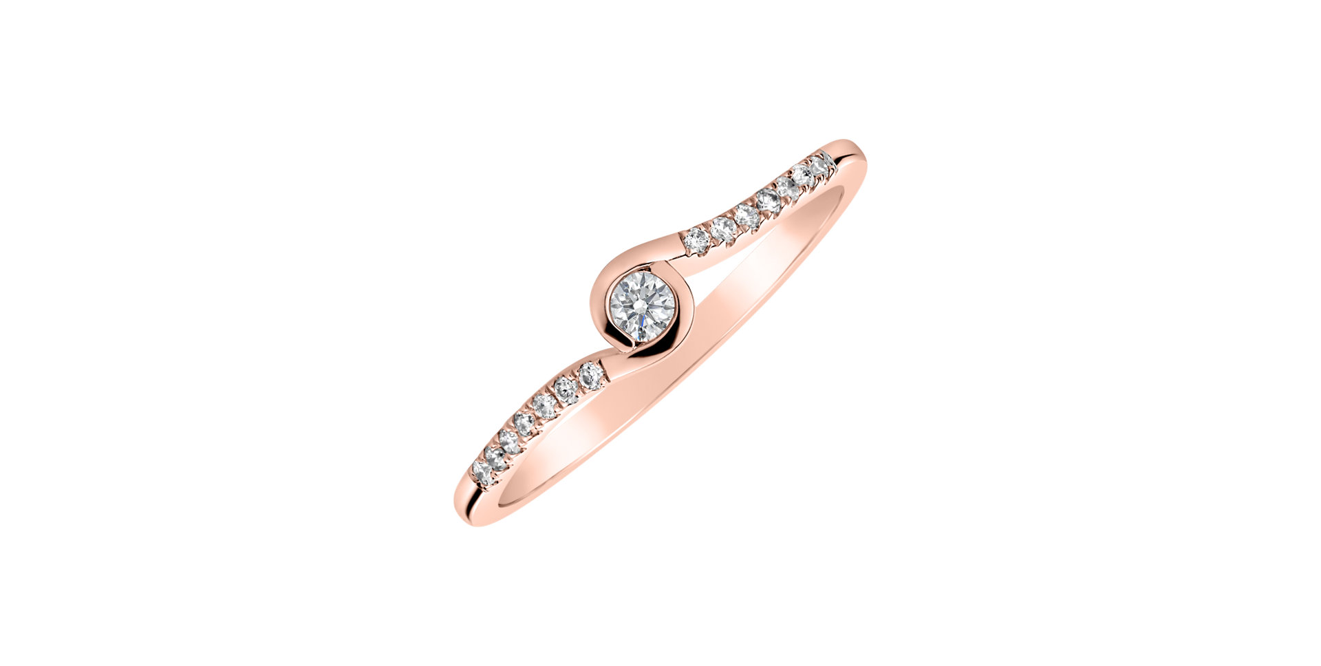 Prsteň s diamantmi Love Twist