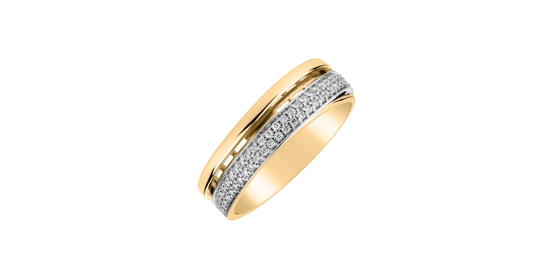 Prsteň s diamantmi Gold Ray