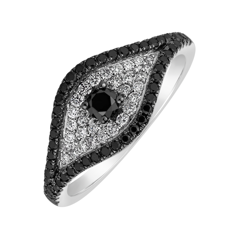 Prsteň s čiernymi diamantmi Bright Vision