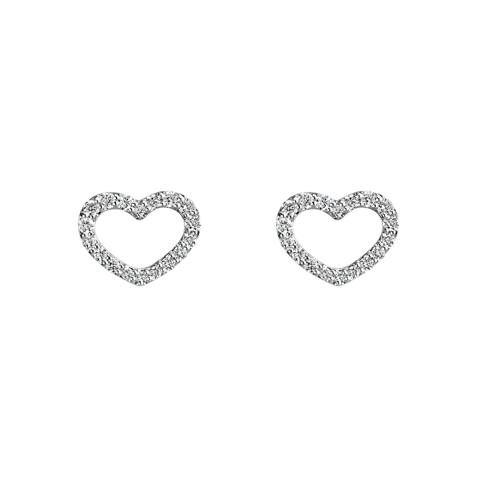 Náušnice s diamantmi Shiny Hearts