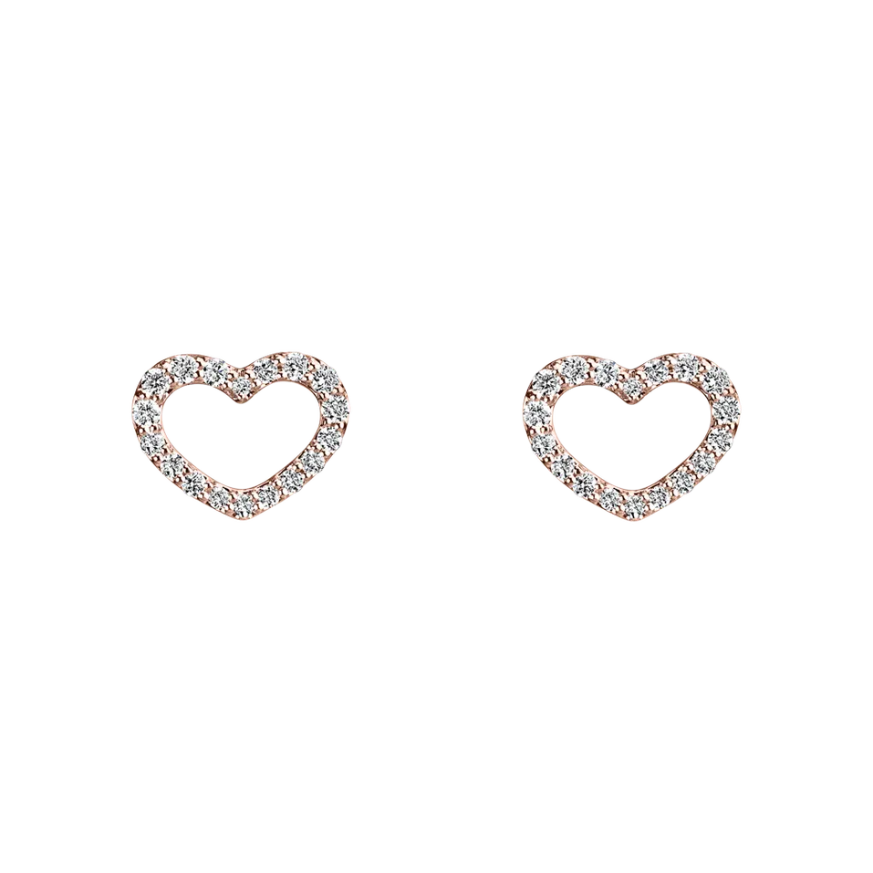 Náušnice s diamantmi Shiny Hearts