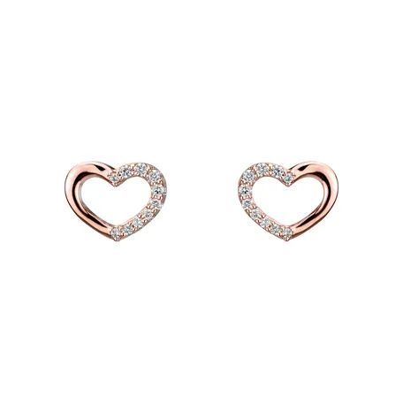 Náušnice s diamantmi Shiny Hearts