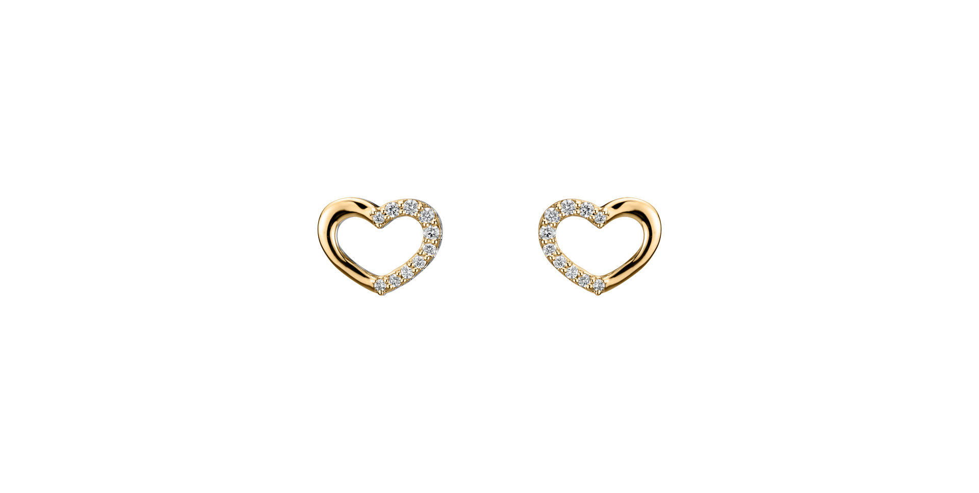 Náušnice s diamantmi Shiny Hearts