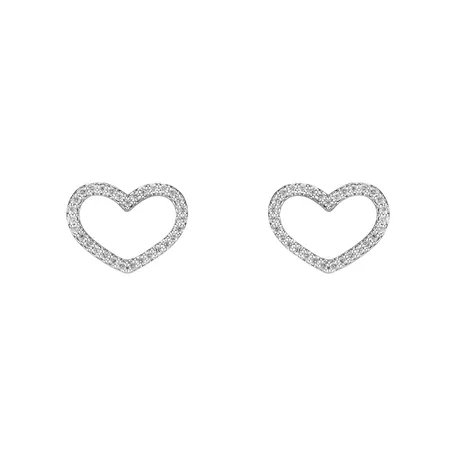Náušnice s diamantmi Shiny Hearts