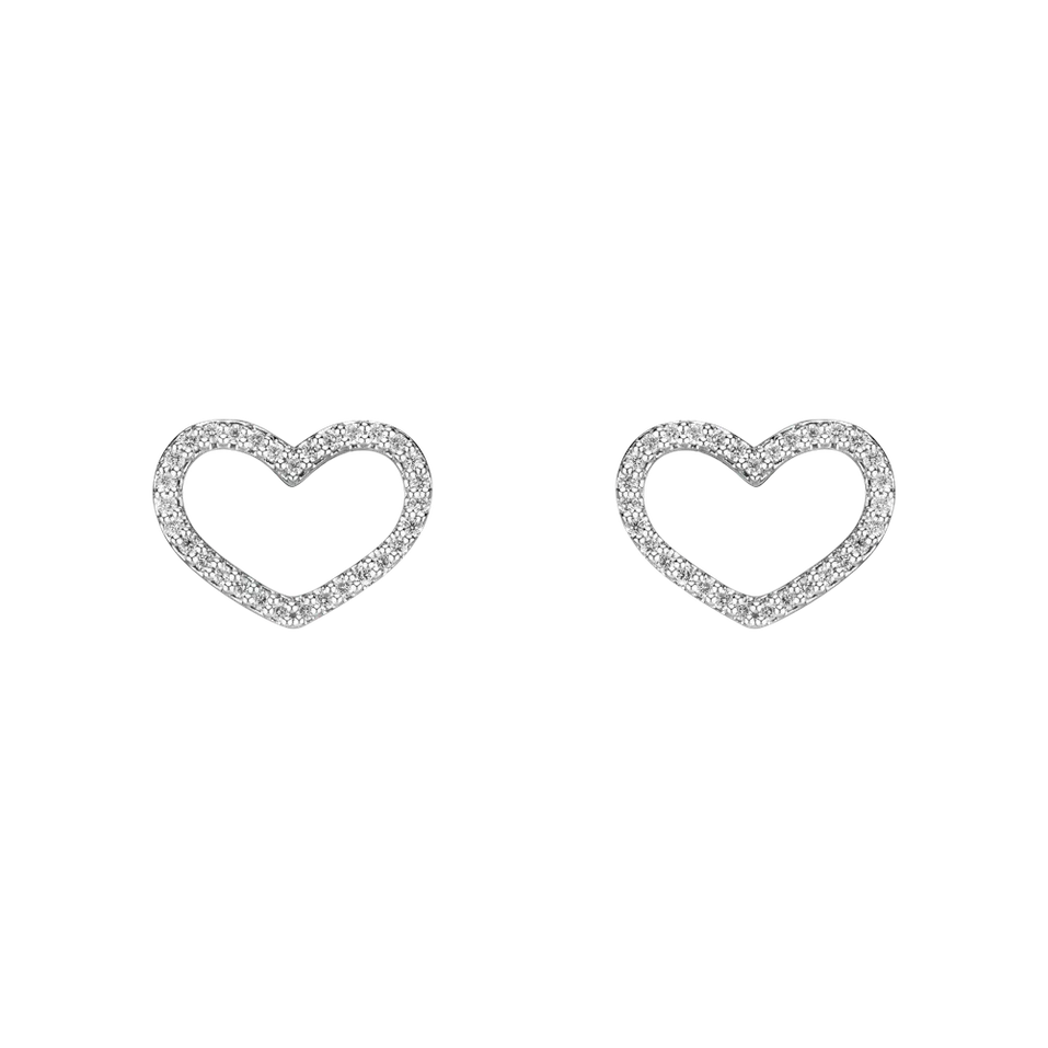 Náušnice s diamantmi Shiny Hearts