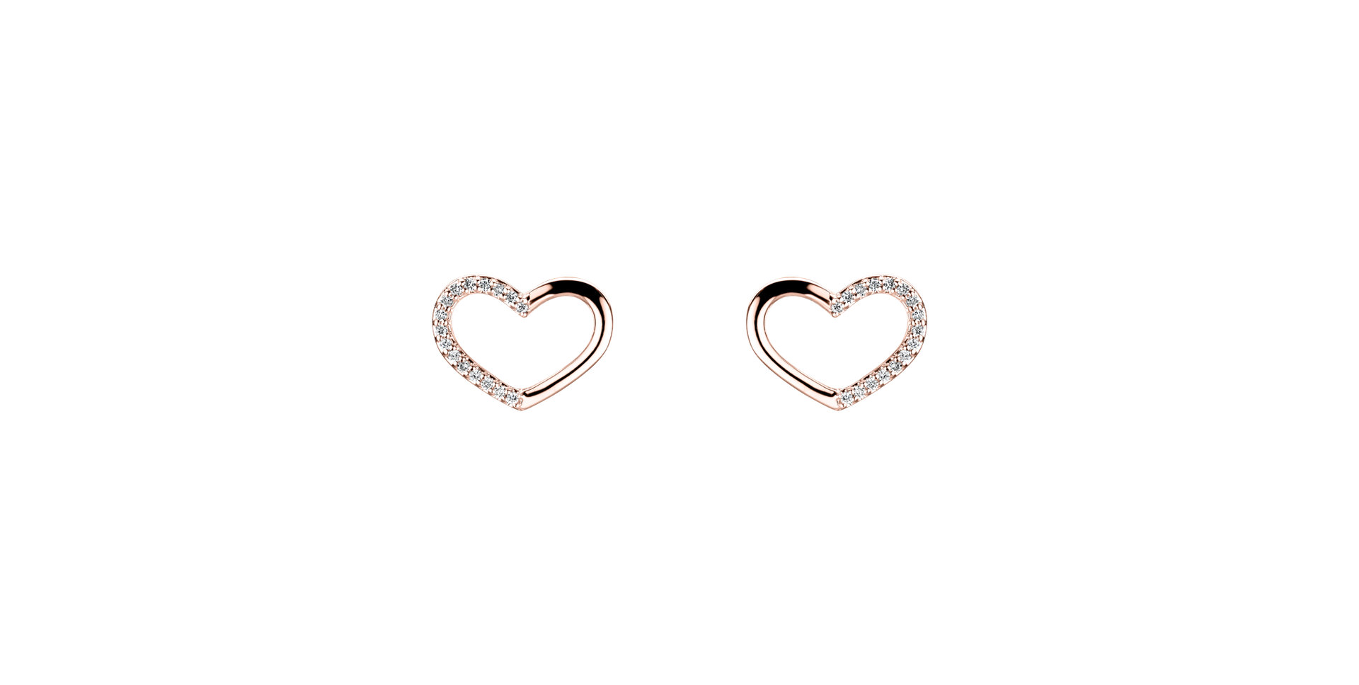 Náušnice s diamantmi Shiny Hearts