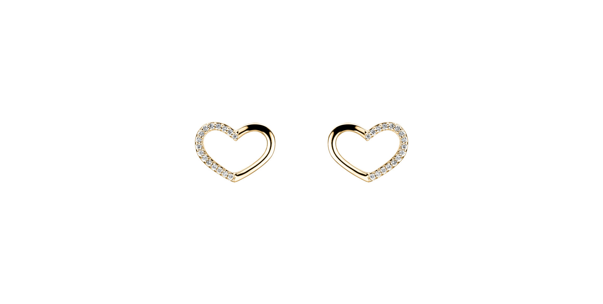 Náušnice s diamantmi Shiny Hearts