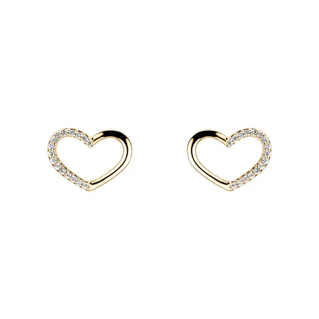 Náušnice s diamantmi Shiny Hearts