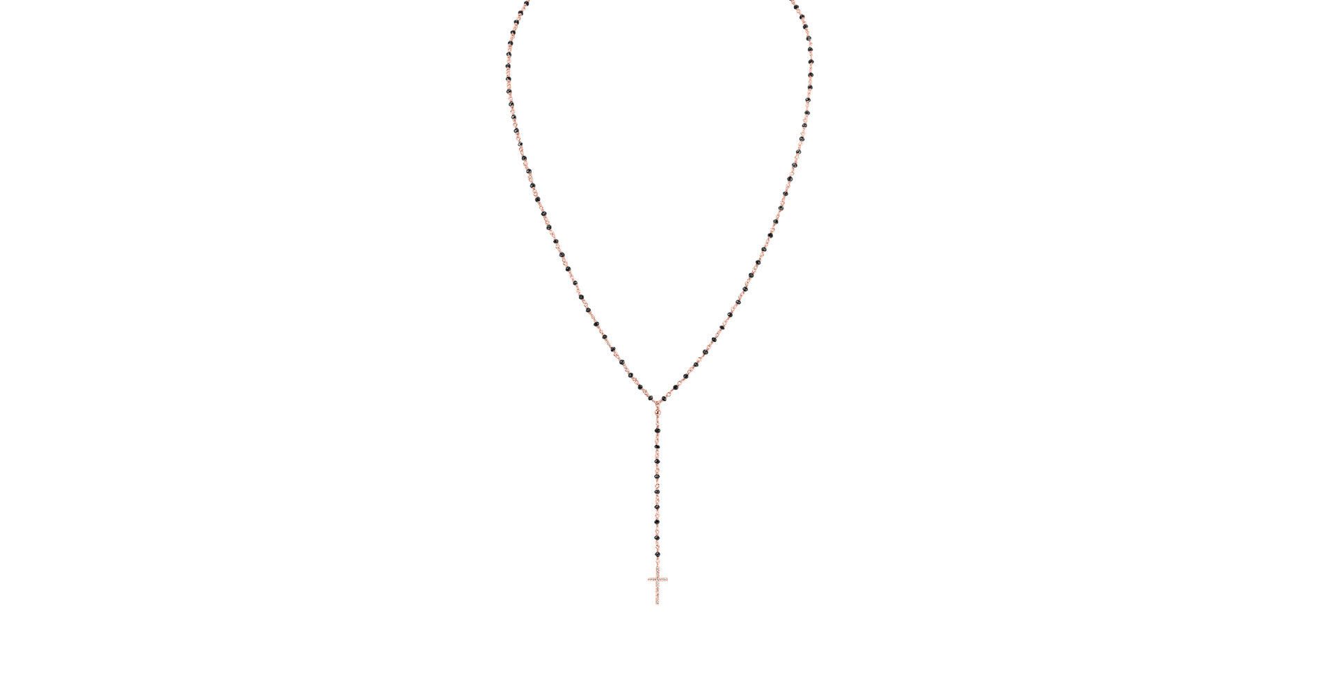 Náhrdelník s bielymi a čiernymi diamantmi Paradise Drop