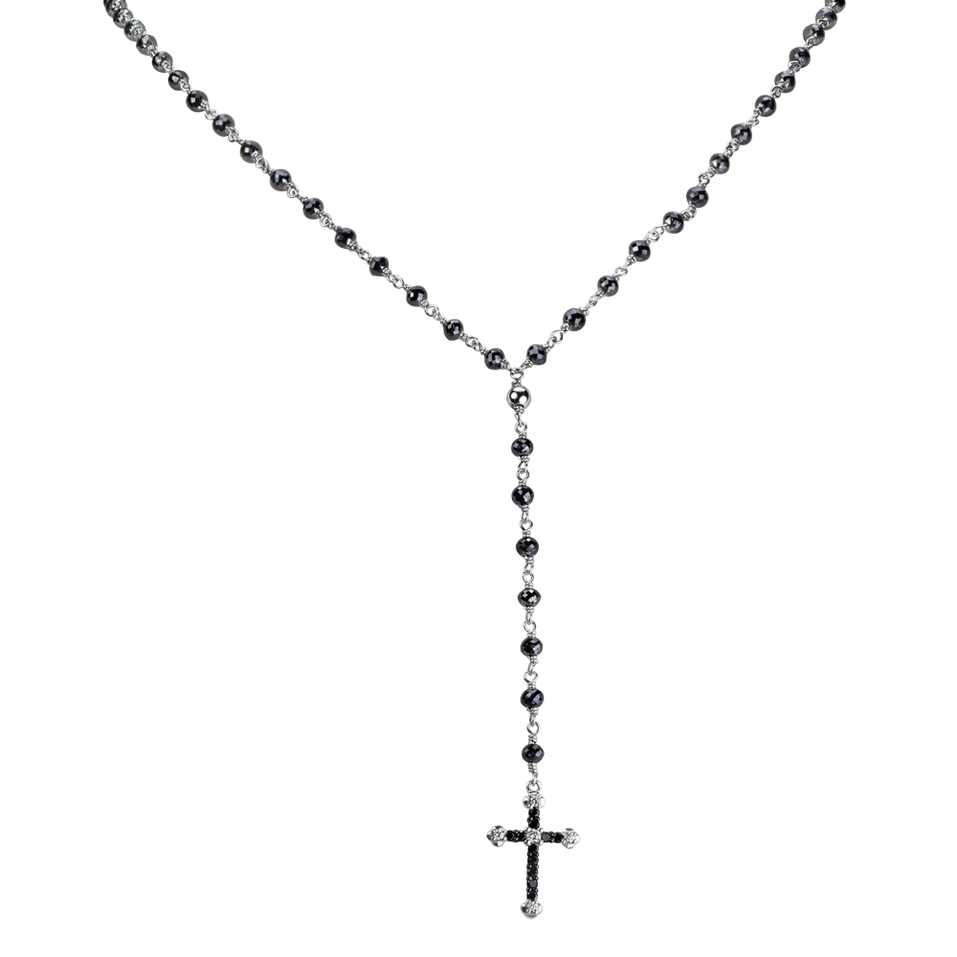 Náhrdelník s čiernymi a bielymi diamantmi Finley