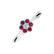 Prsteň s diamantom a rubínmi Shiny Flower2
