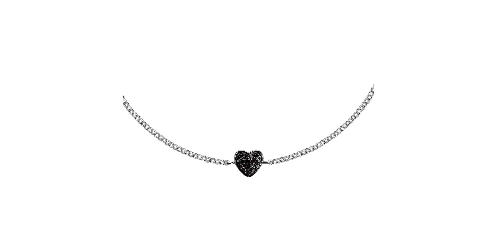 Náramok s čiernymi diamantmi Little Heart