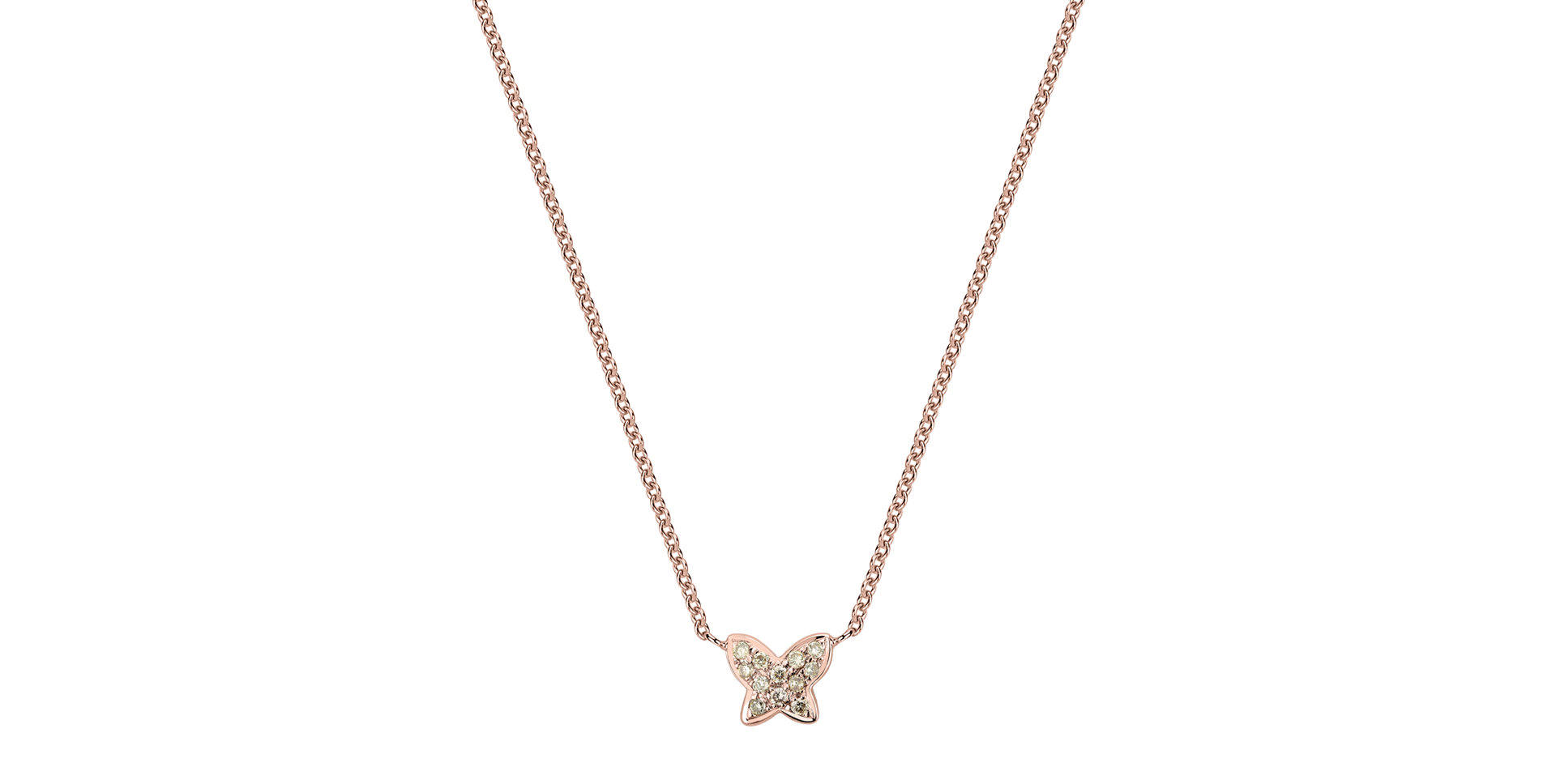 Náhrdelník s hnedými a bielymi diamantmi Star Waterfall