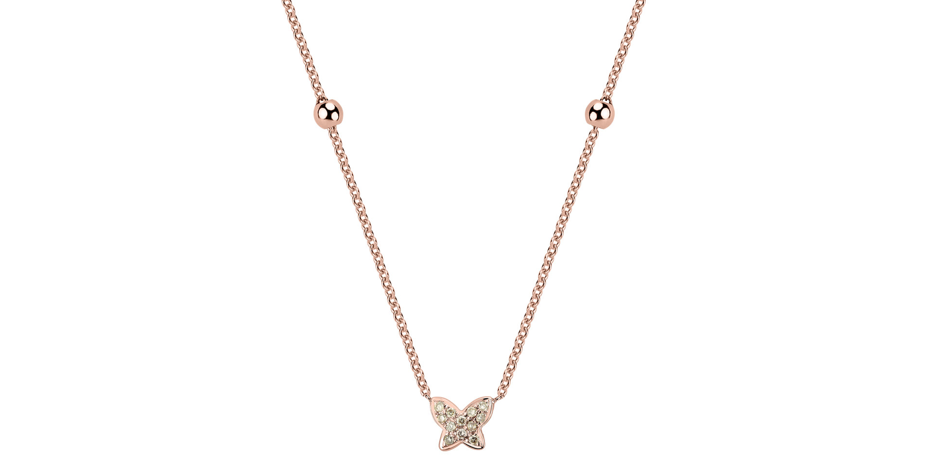 Náhrdelník s hnedými a bielymi diamantmi Star Waterfall