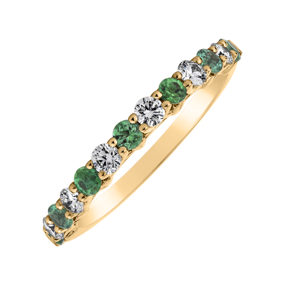 Prsteň s diamantmi a smaragdom Marina