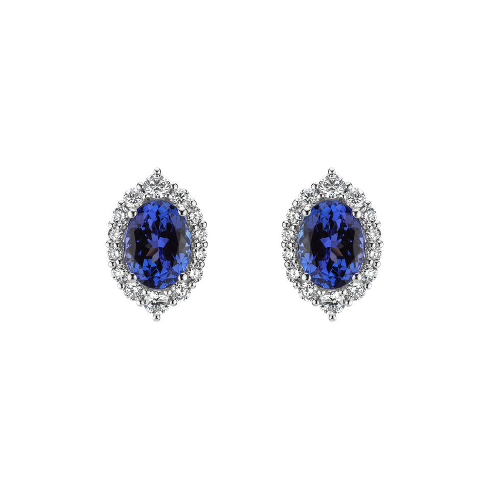 Náušnice s tanzanitom a diamantmi Tanzania Treasure