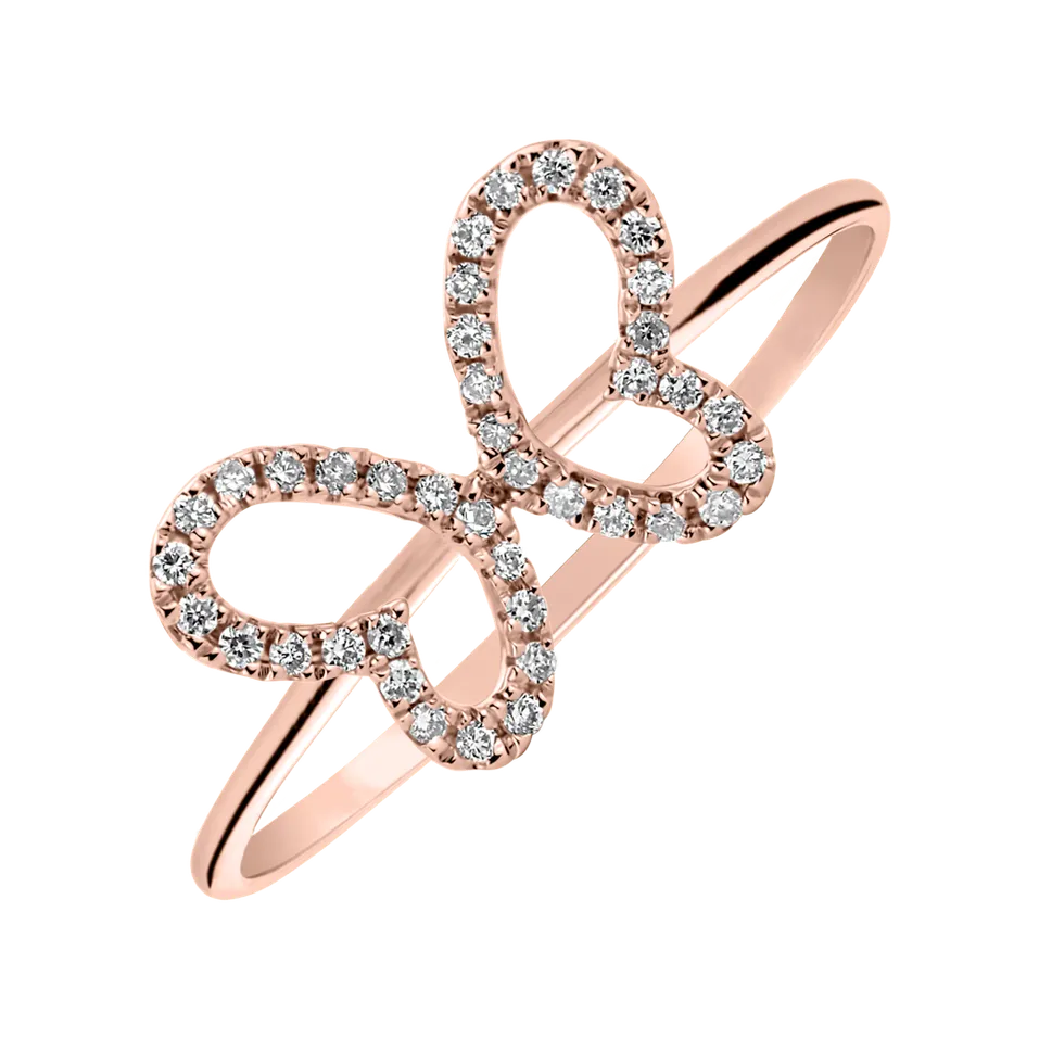 Prsteň s diamantmi Butterfly