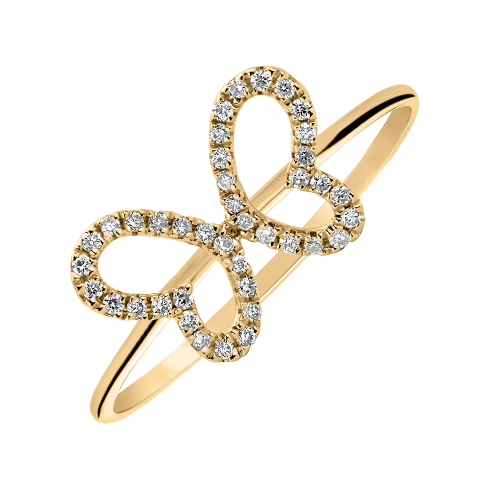 Prsteň s diamantmi Butterfly