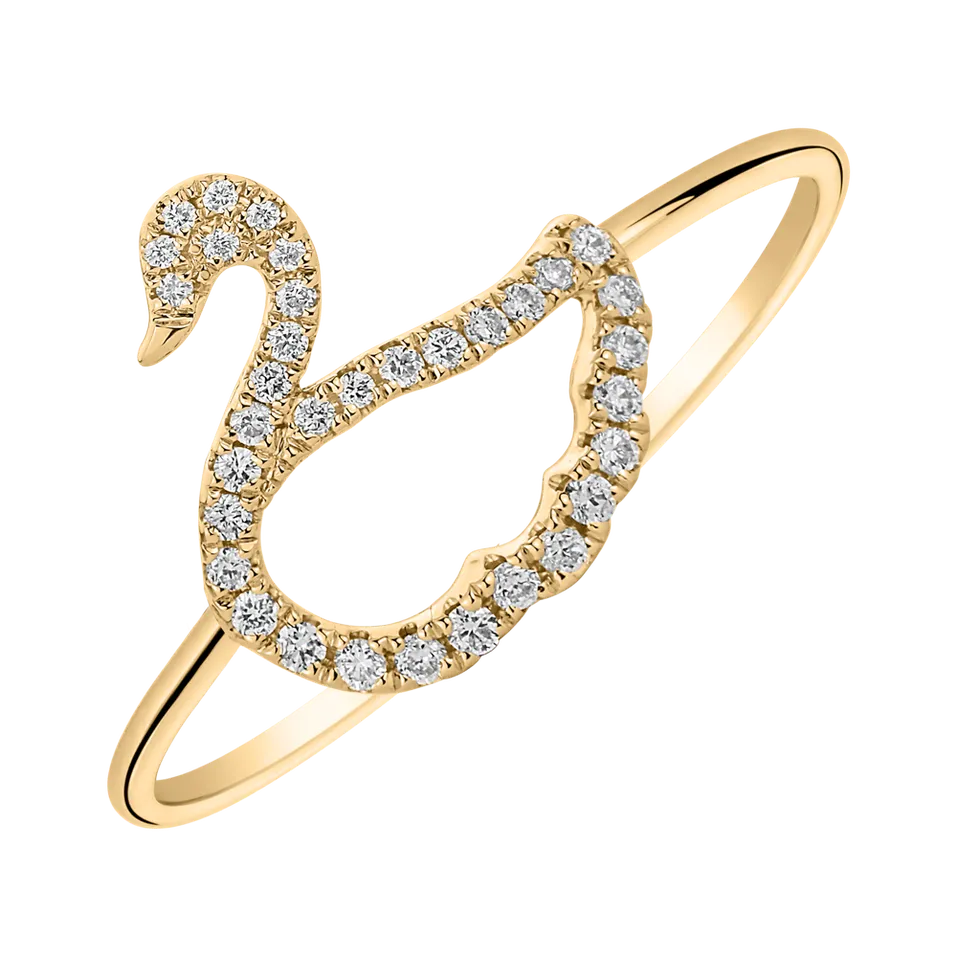 Prsteň s diamantmi Swan