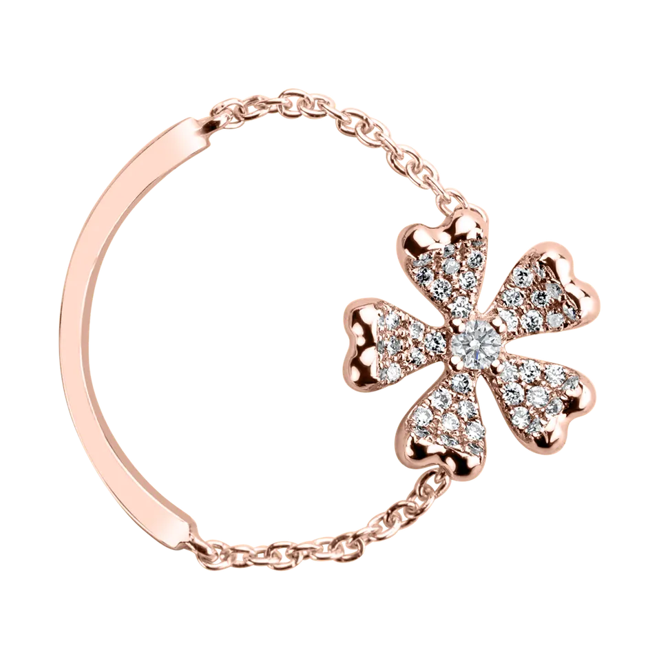 Prsteň s diamantmi Sparkling Flower