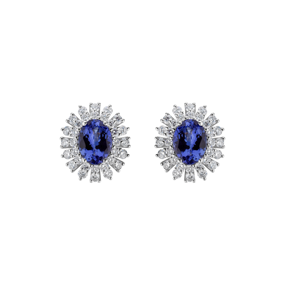Náušnice s tanzanitom a diamantmi Fairytale Goddess
