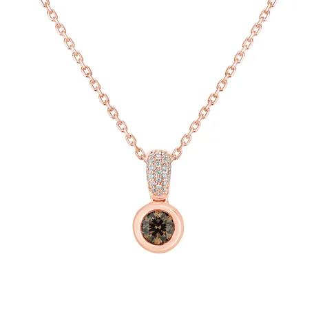 Přívěsok s bielymi a hnedými diamantmi Delicate Drop